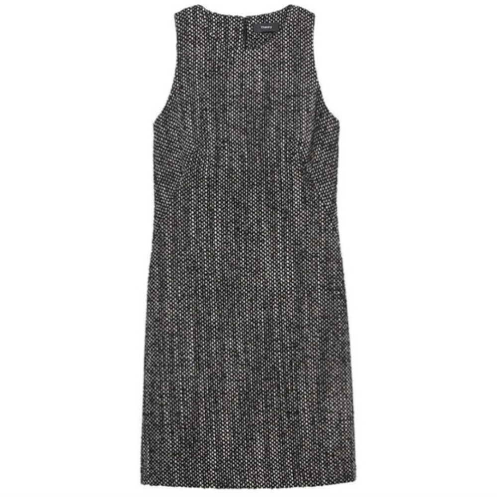 Theory Sleeveless Angled Wool-Blend Dress, Black